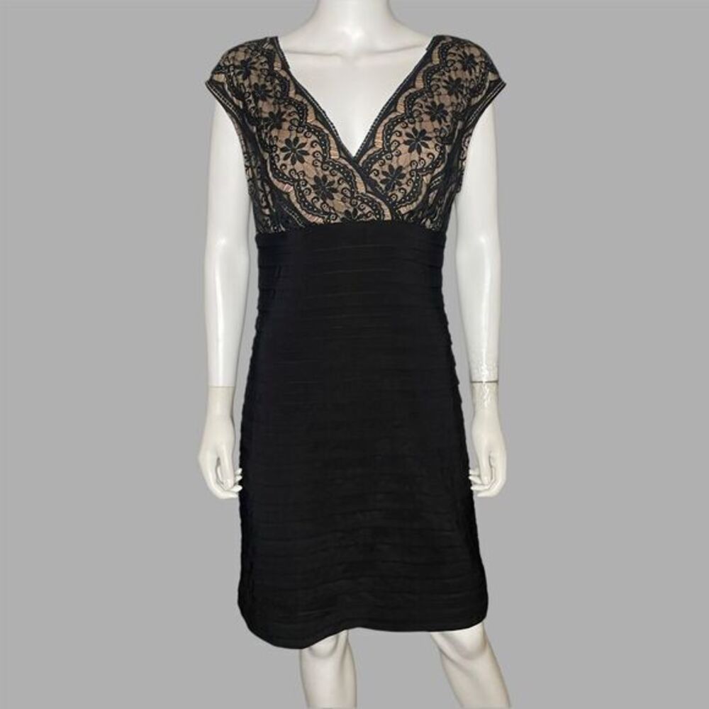 Adrianna Papell Black Lace Dress